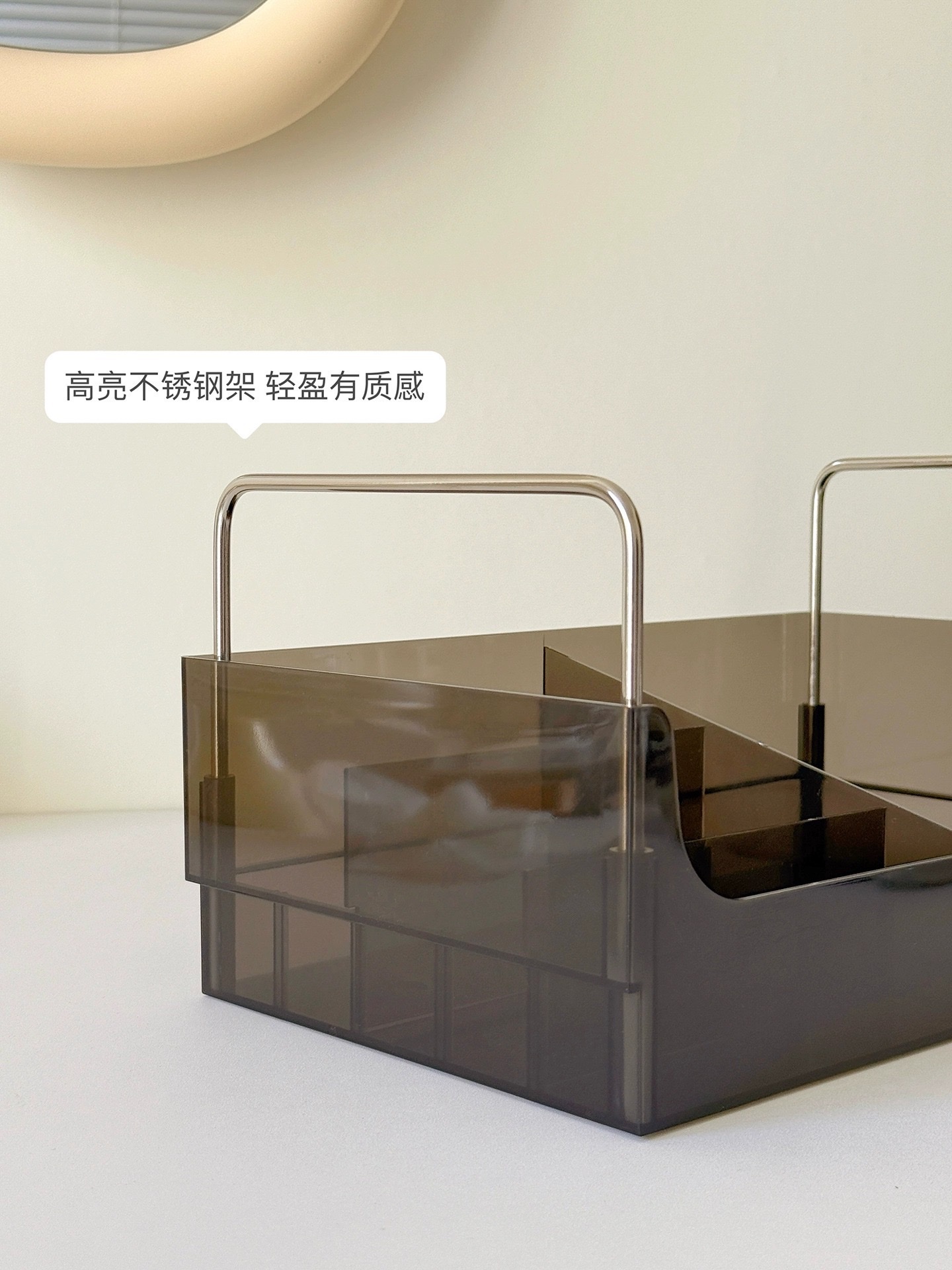 Basket cosmetic storage box, desktop with a high-end feel, drawer-style dressing table, skin care product rack detail image 6