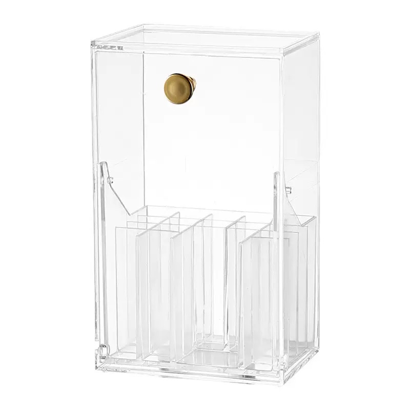 12-compartment golden buckle light luxury creative lipstick box, transparent makeup brush storage box, dressing table desktop dust-proof flip cover, compartmentalized storage rack detail image 1
