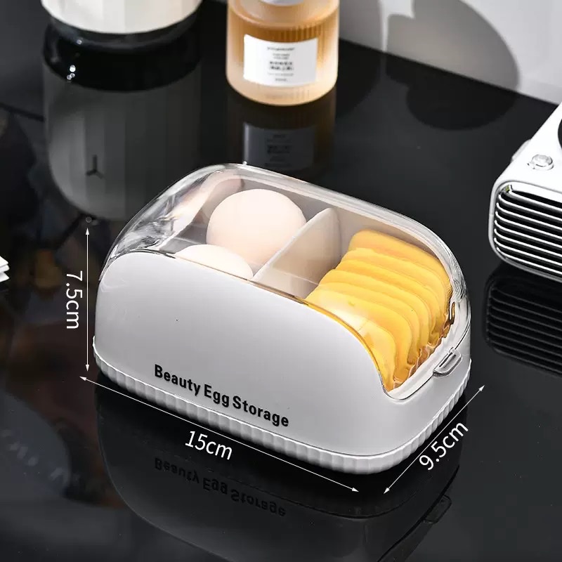 Beauty egg storage box, waterproof and dustproof portable layered organization box Item Picture