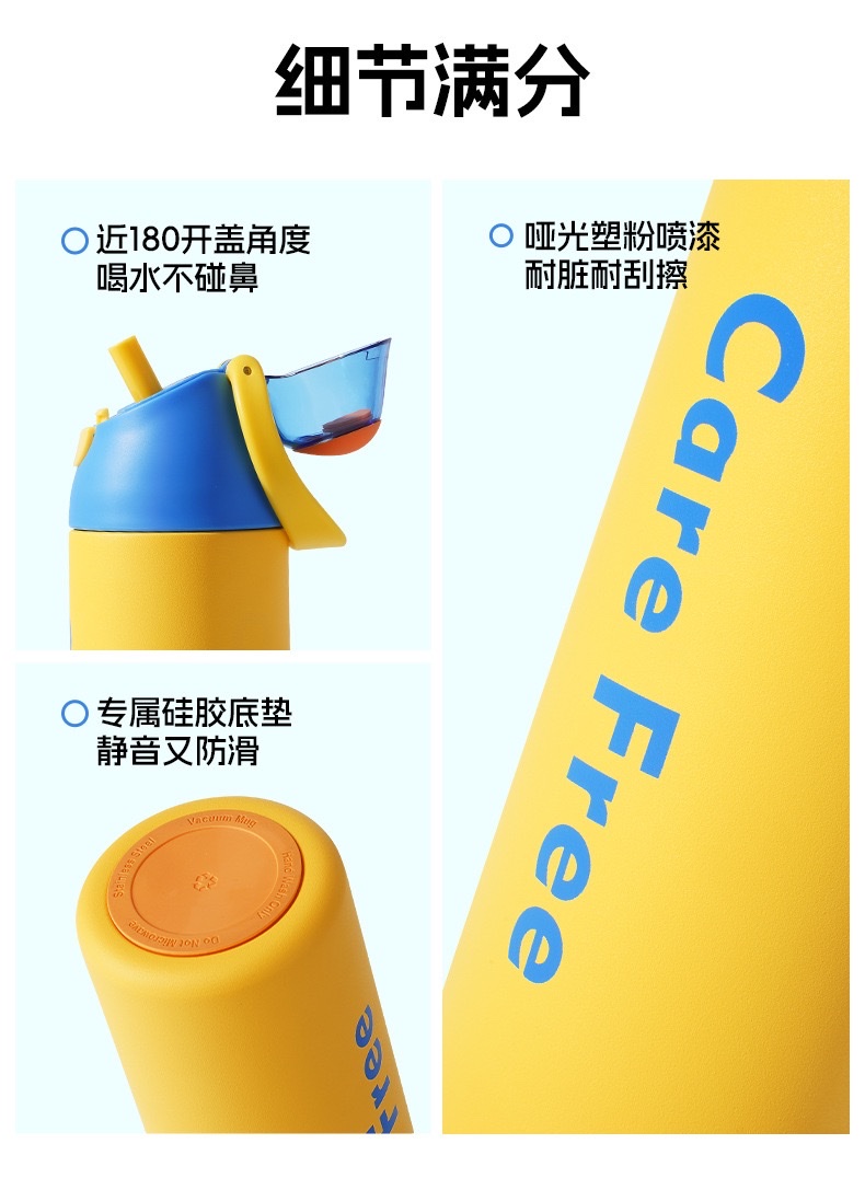 Double-drinking sports water cup, large-capacity travel outdoor portable insulated cup, portable car straw sports water bottle detail image 12
