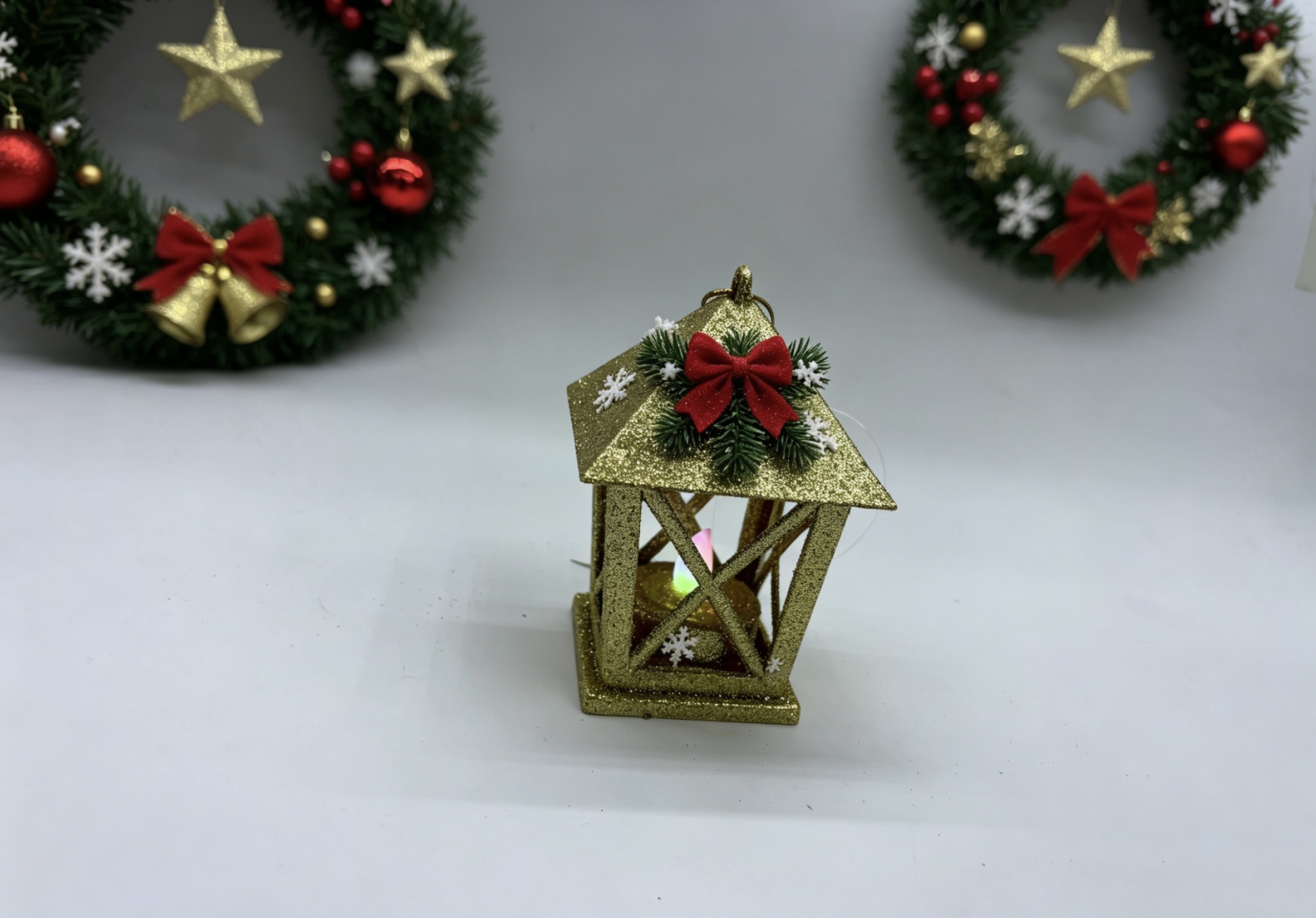 Christmas wind lantern decorative items, LED electronic candles, small houses, portable night lights, Christmas gifts for kindergartens detail image 2