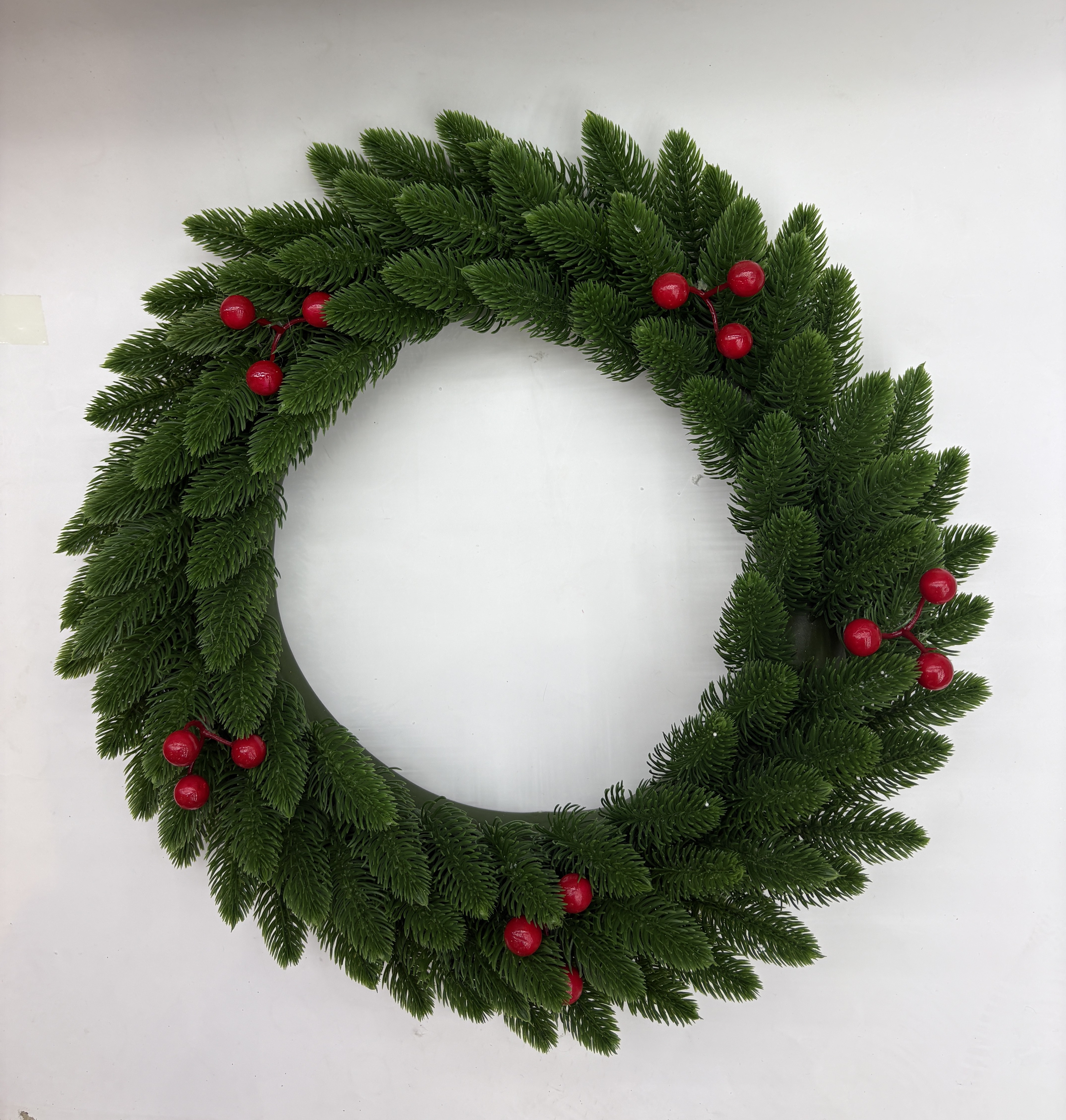 4 0 C m P E Head Christmas decorative wreath, colorful light, bow, pinecone, bell wreath, Christmas pendant, window display, Christmas scene detail image 8