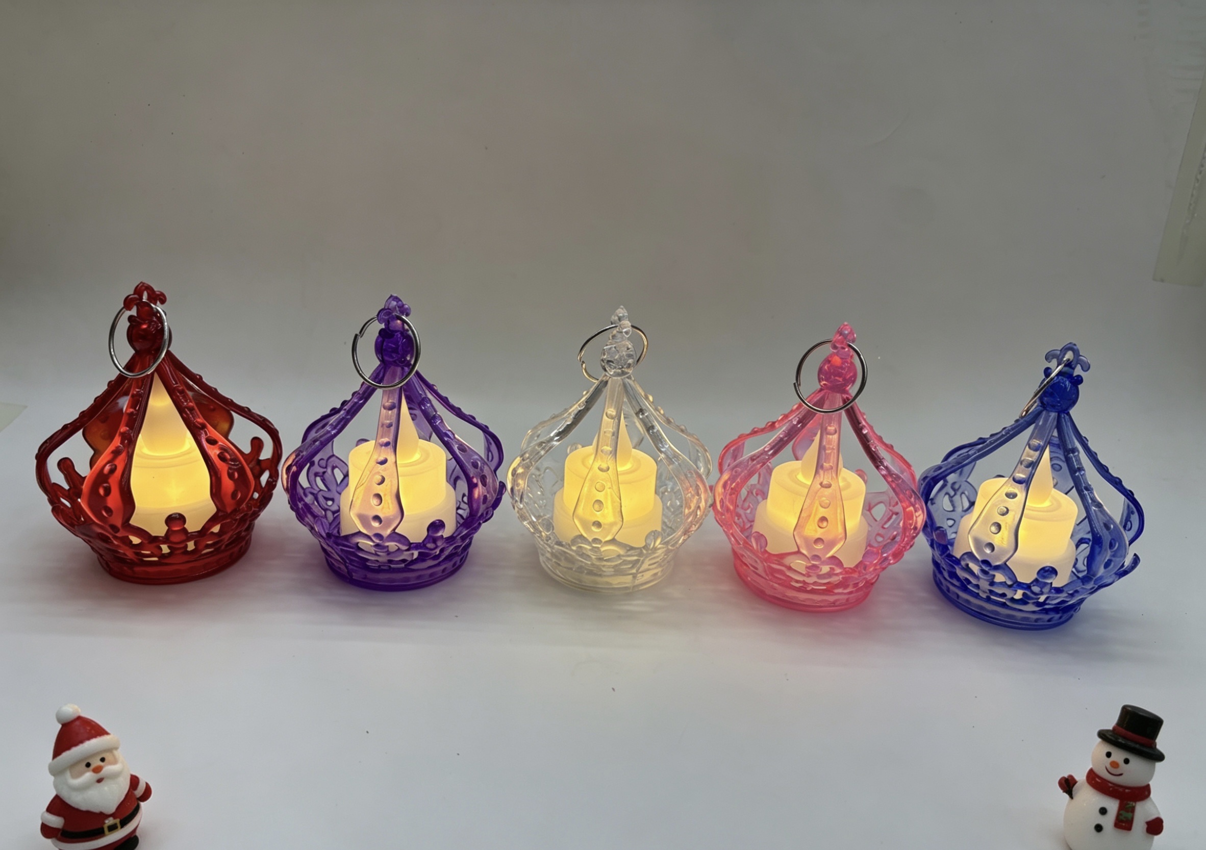 Christmas pendants, wind lamps, decorative ornaments, LED electronic candles, small crown lights, hand-held night lights, Christmas gifts for kindergartens, Christmas ornaments detail image 4