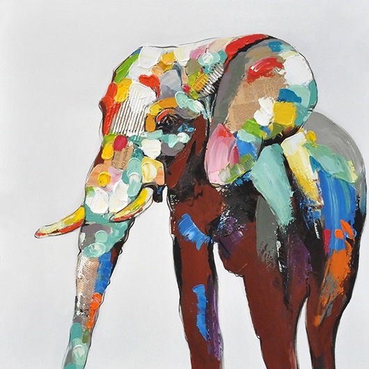 Colorful abstract paintings, elephant decorative paintings, living room art paintings, wall hangings, simple style
