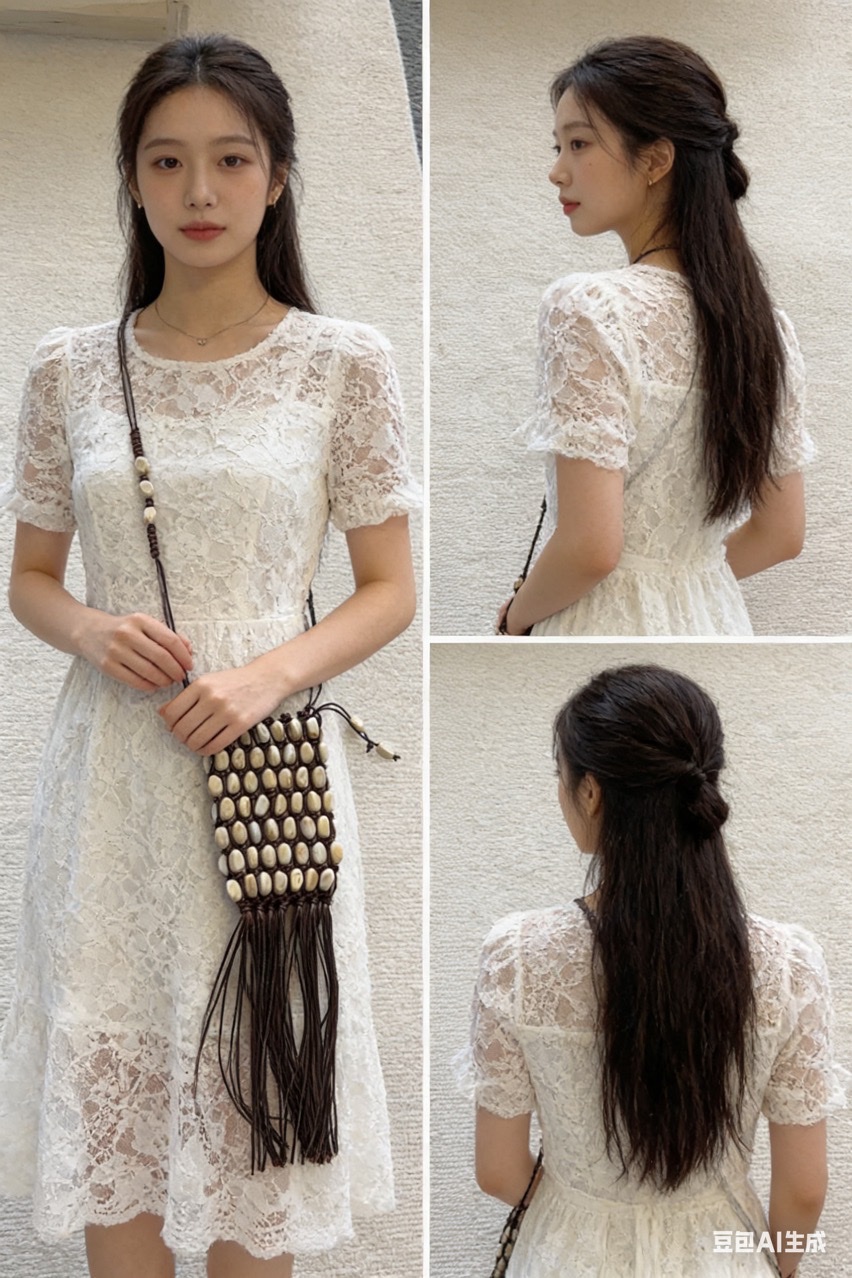 欧美时尚贝壳手机编织女包串珠防牛皮斜挎女包现货流苏女包  Item Picture