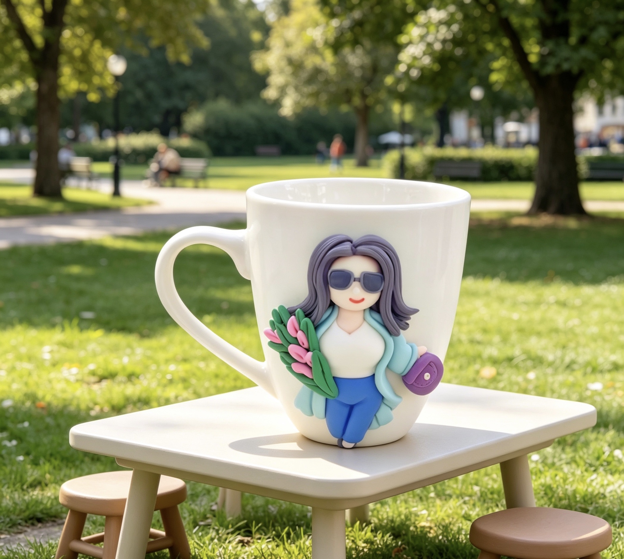 Soft ceramic cups, DIY character pattern creative mugs, daily coffee cups, household gifts Application Scenario