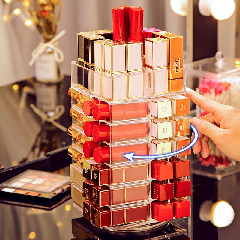 Lipstick storage rack, multi-layer separated makeup box, portable desktop organization rack, beauty tool storage box details Picture
