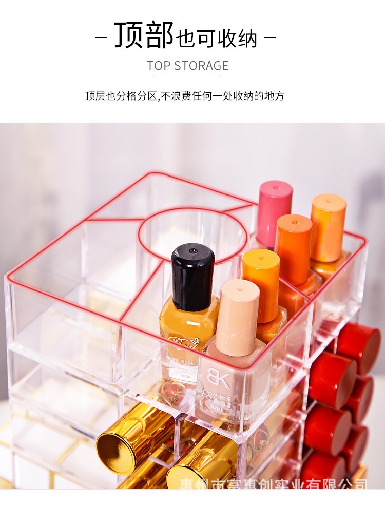 Lipstick storage rack, multi-layer separated makeup box, portable desktop organization rack, beauty tool storage box detail image 4