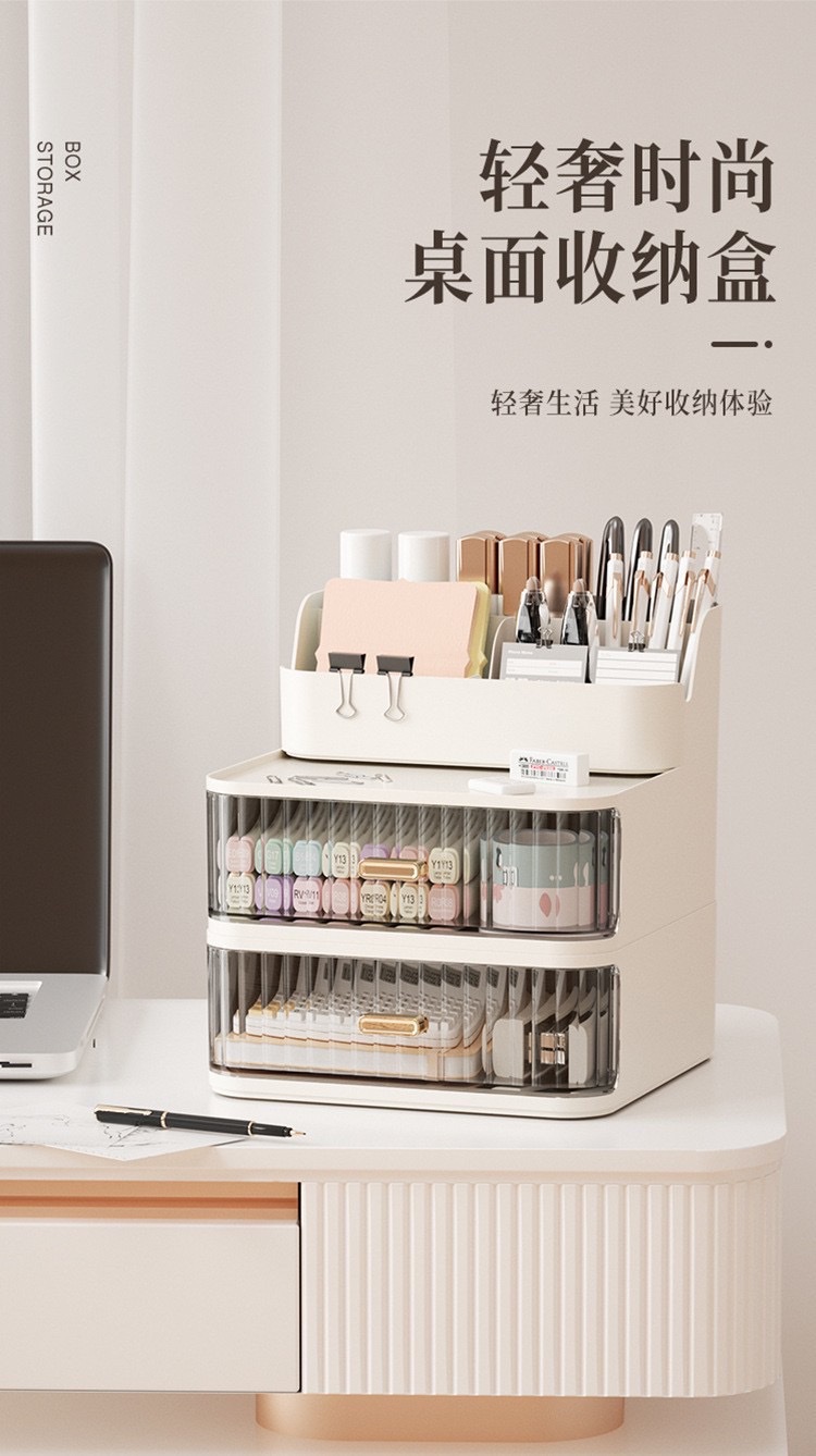 Drawer-type transparent cosmetic storage box, dressing table, skin care product rack, makeup brush, portable dressing table detail image 2