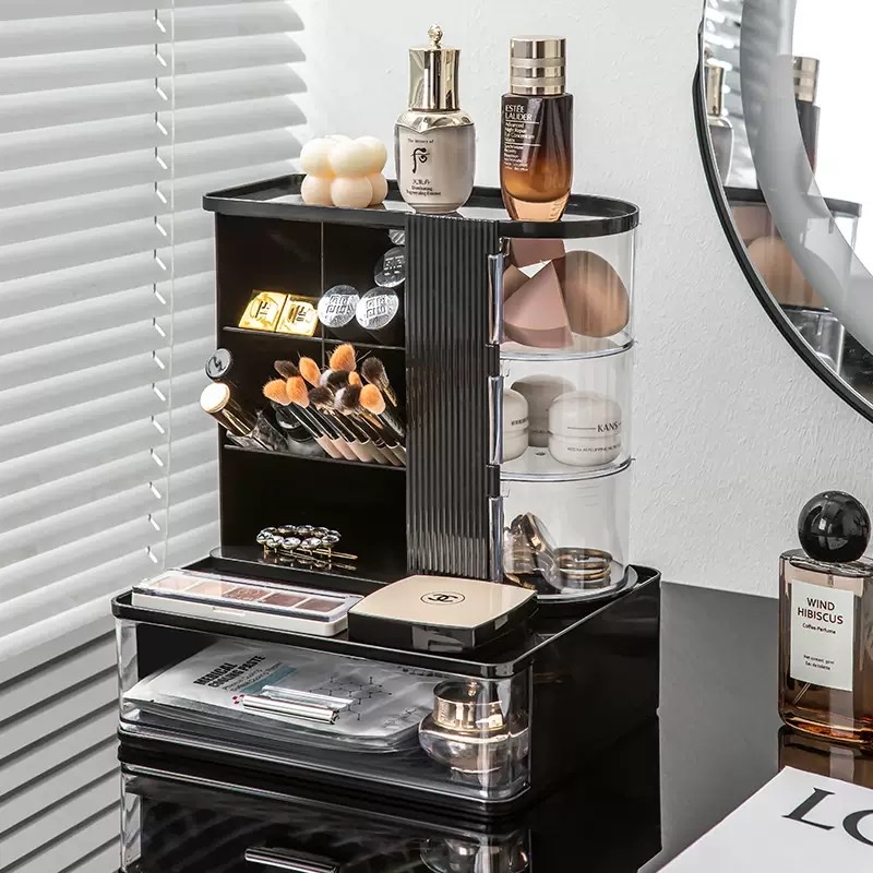 Makeup brush storage box, dressing table, large-capacity eyeshadow brush, eyebrow pencil, lipstick stand, desktop, high appearance level Specification image