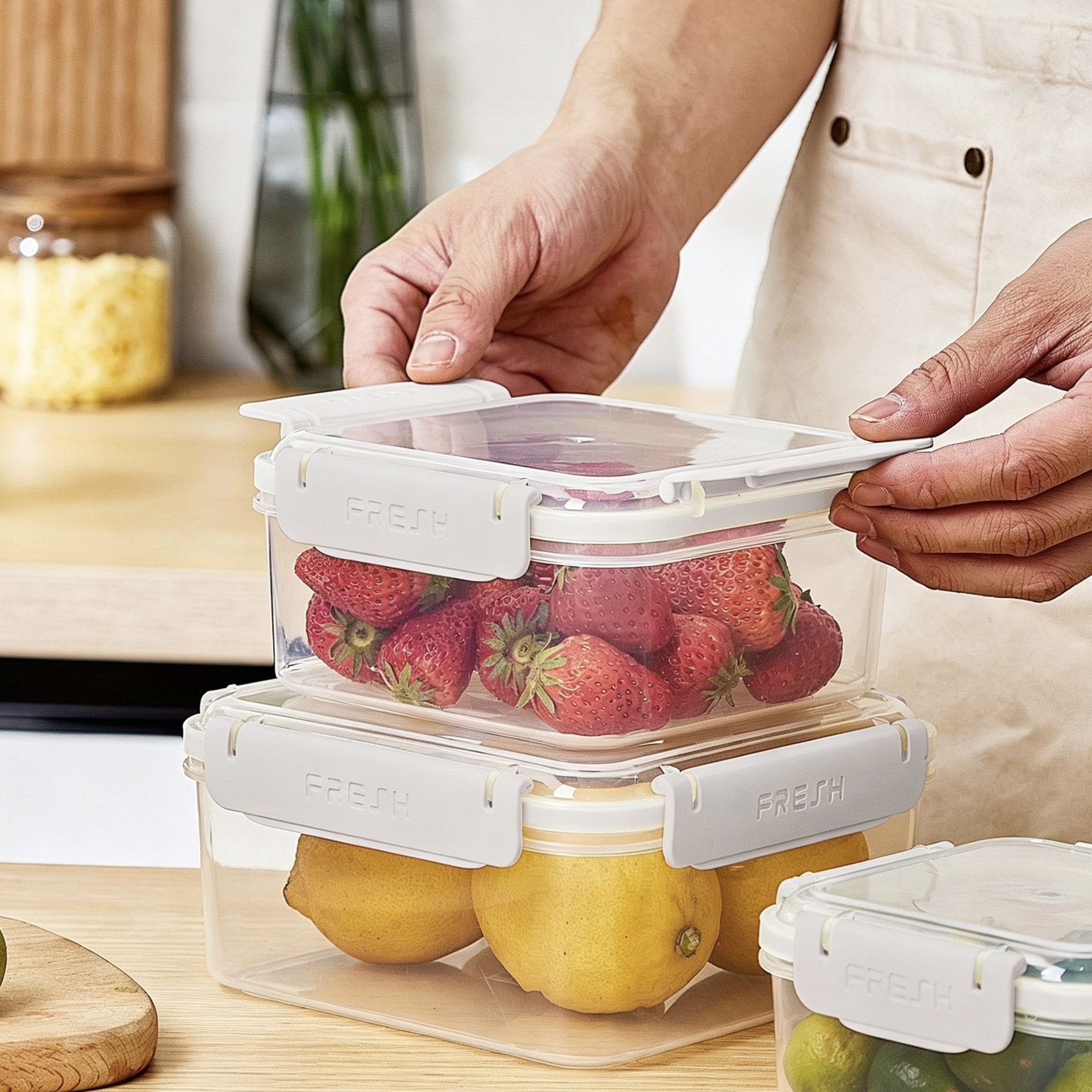 Sealed and leak-proof large-capacity kitchen storage box, food preservation box detail image 2