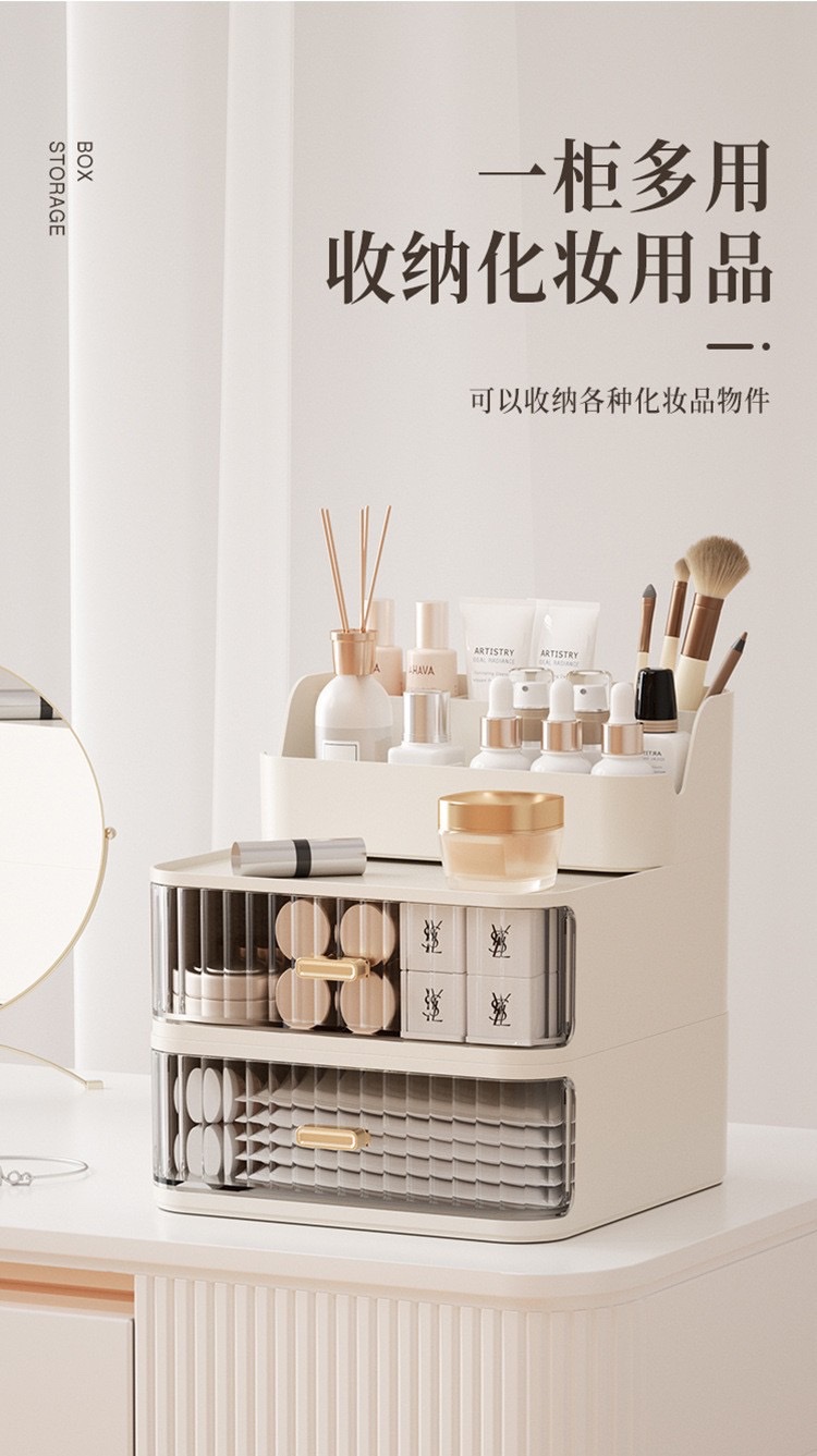 Drawer-type transparent cosmetic storage box, dressing table, skin care product rack, makeup brush, portable dressing table detail image 6