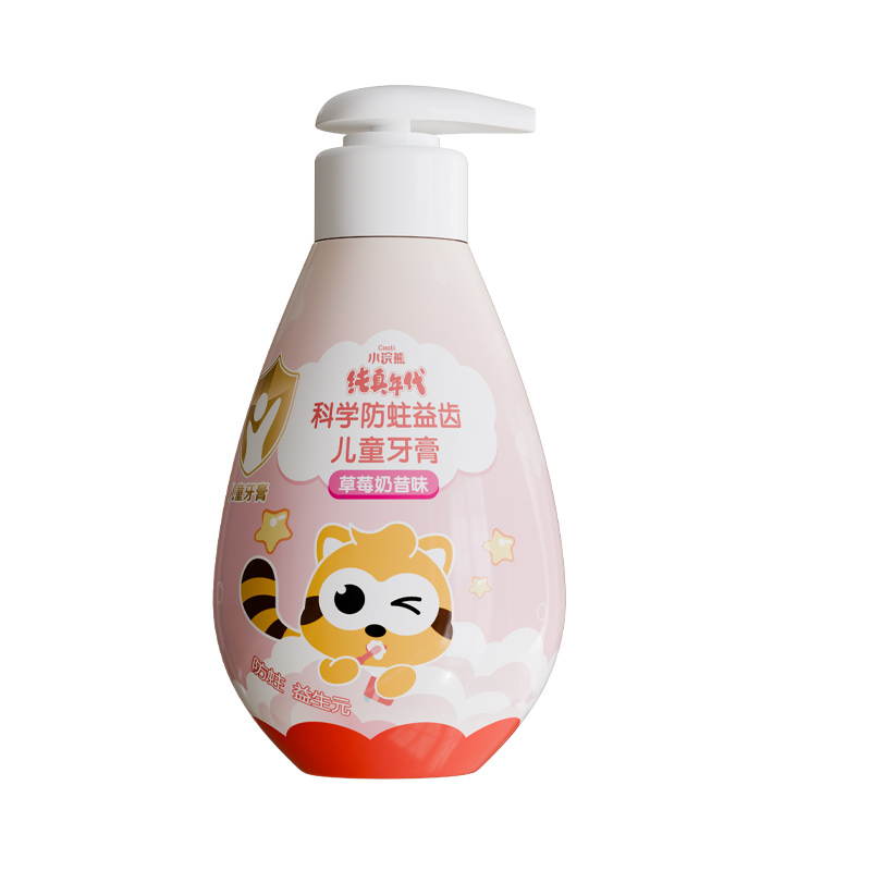 Coati/小浣熊纯真年代科学防蛀益齿儿童牙膏，草莓奶昔味