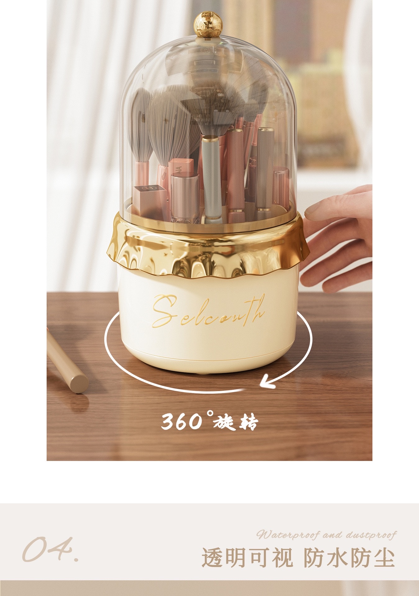Makeup brush bucket storage box, large-capacity dust-proof brush set detail image 4