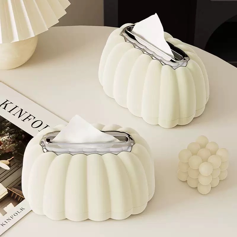 Pumpkin tissue paper storage box, a simple kitchenware with adjustable compartments and practical home storage box details Picture
