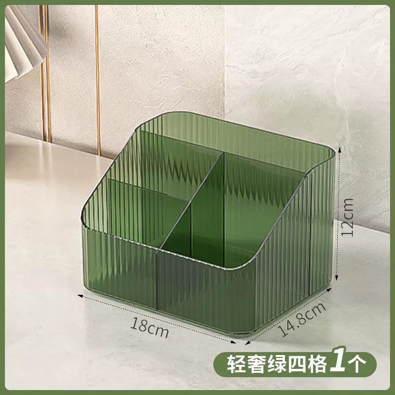 Light luxury cosmetics storage box, desktop dressing table, lipstick and skin care products, water stripe acrylic large-capacity storage rack Application Scenario