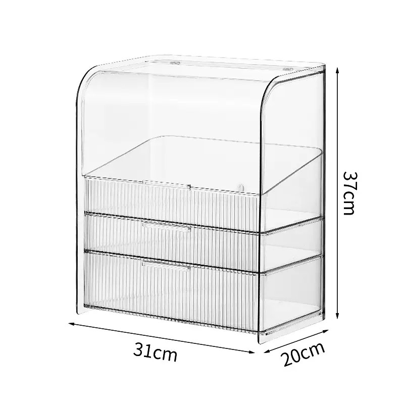 Light luxury internet-famous cosmetics storage box, dormitory desk dust-proof home organization box, dressing table, skin care products shelf