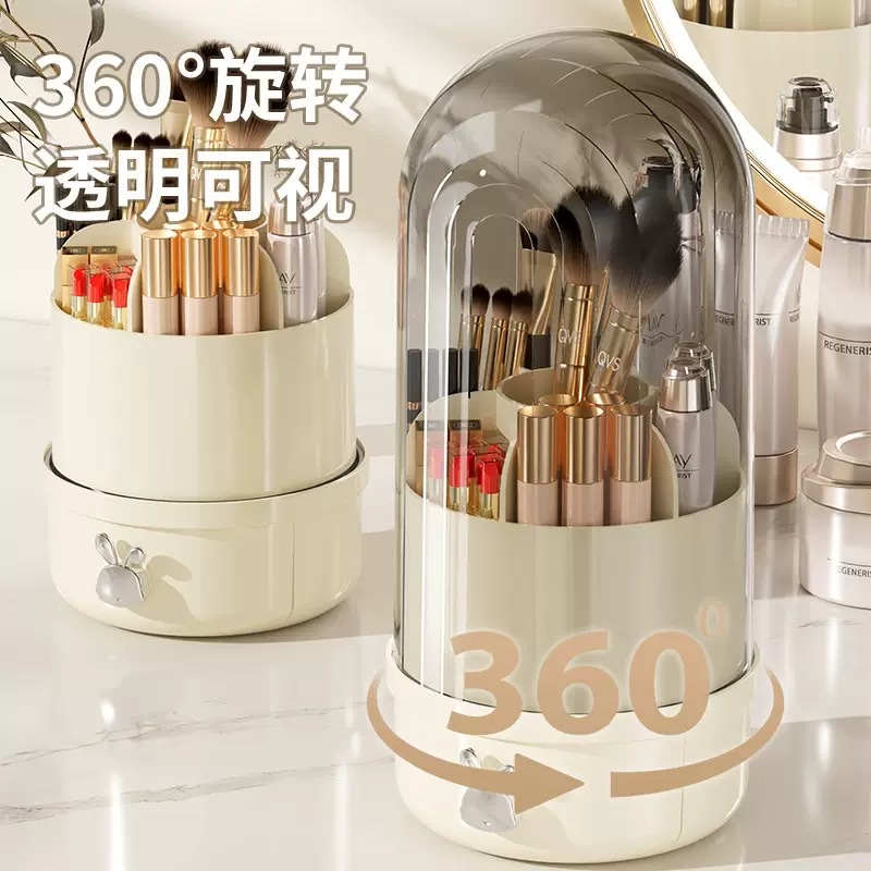 化妆刷桶收纳盒大号防尘刷子容器可叠放家用美妆工具盒