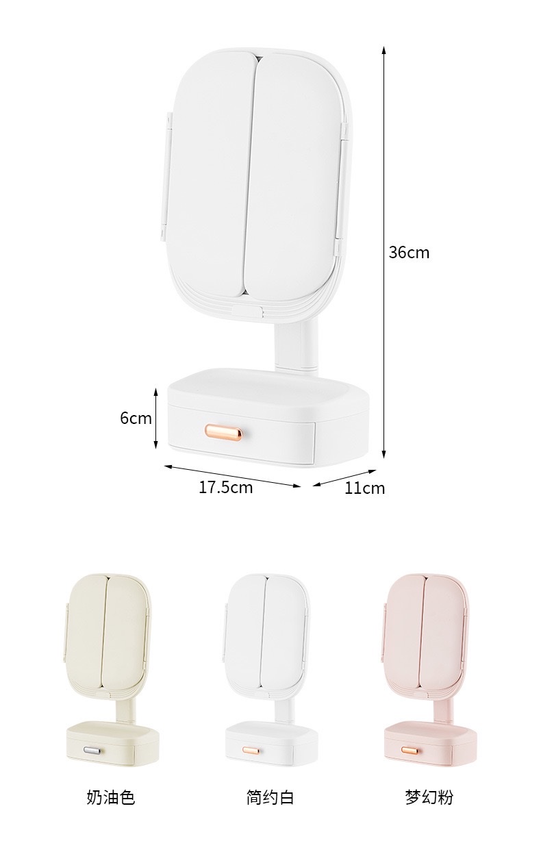 The desktop makeup mirror and dressing table are equipped with lighting to fill in the light. It is a multi-functional beauty mirror for home use in student dormitories and bedrooms detail image 7