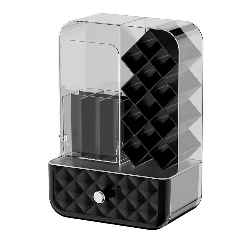 Portable dust-proof layered storage box for makeup brushes and lipsticks Item Picture