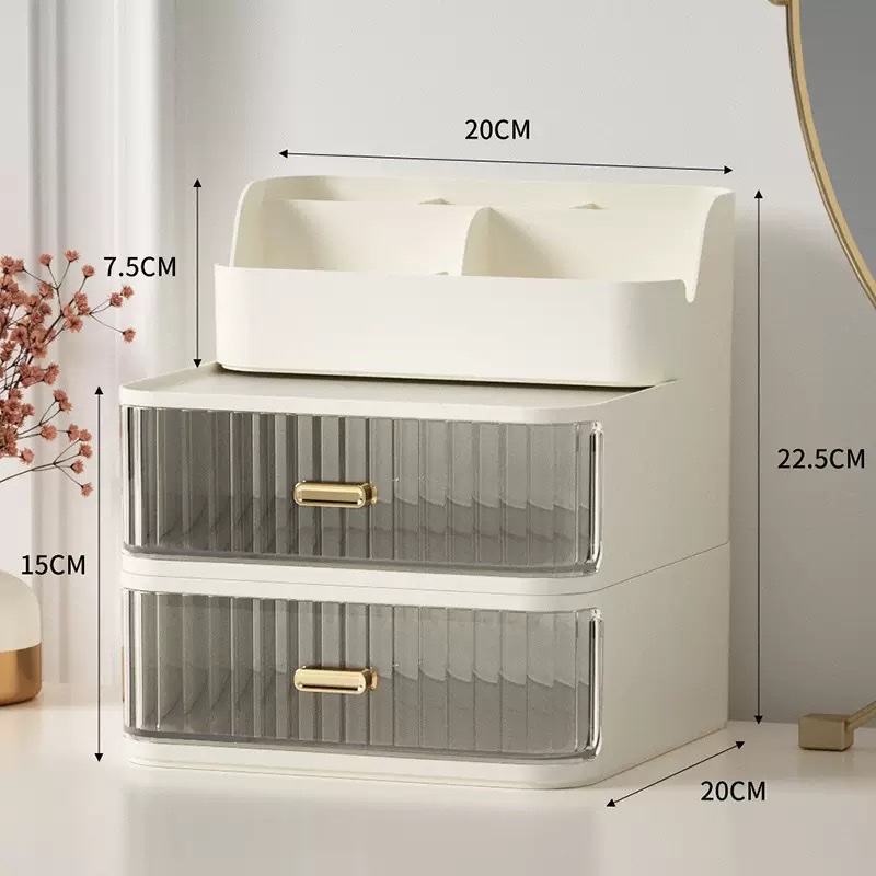 Drawer-type transparent cosmetic storage box, dressing table, skin care product rack, makeup brush, portable dressing table details Picture
