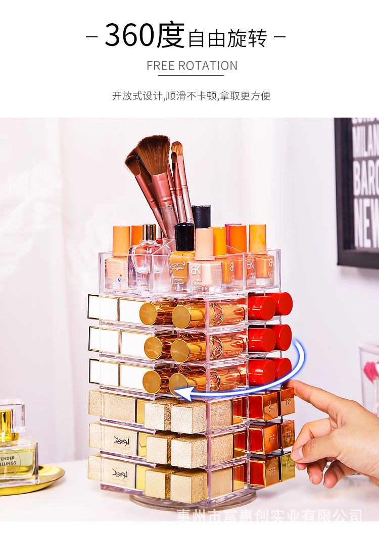 Lipstick storage rack, multi-layer separated makeup box, portable desktop organization rack, beauty tool storage box detail image 2