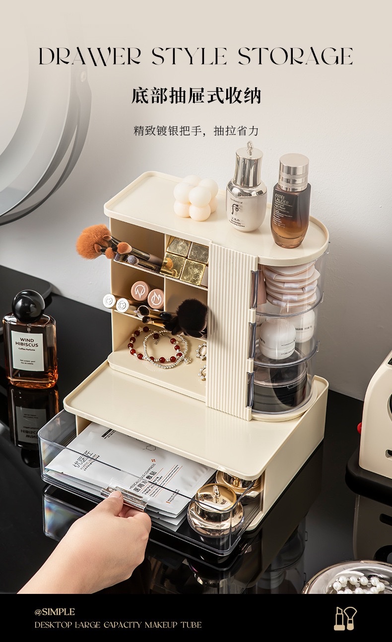 Makeup brush storage box, dressing table, large-capacity eyeshadow brush, eyebrow pencil, lipstick stand, desktop, high appearance level detail image 7