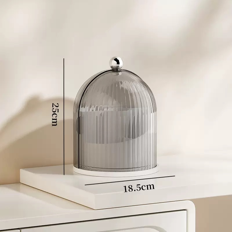 High appearance level makeup storage box, transparent rotating makeup brush set, dust-proof compartmentalized lipstick and eyebrow pencil desktop storage box details Picture