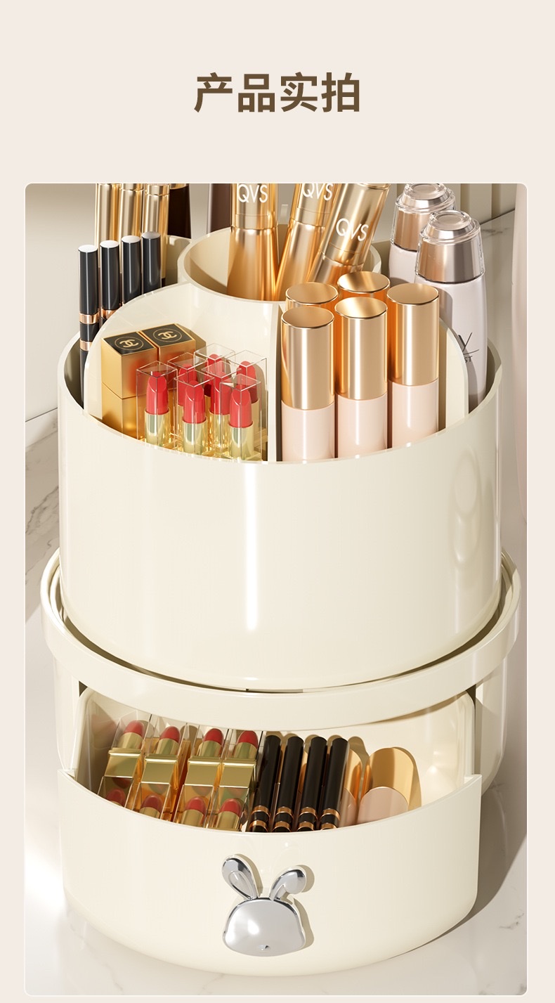 Makeup brush bucket storage box, large dust-proof brush container, stackable home beauty tool box detail image 11
