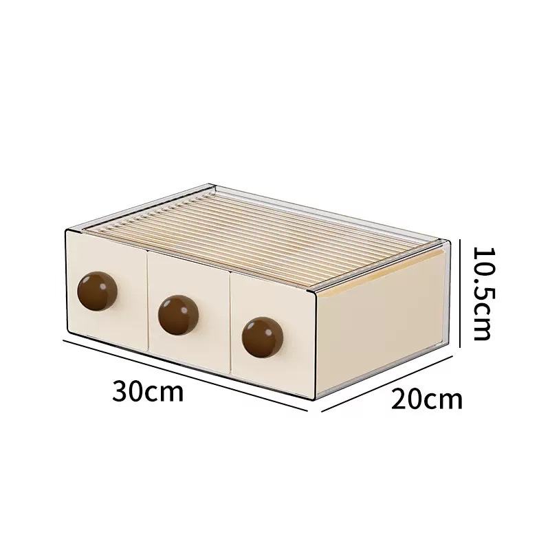Desktop storage box, drawer-style ins retro style storage box, student desktop miscellaneous storage box, large capacity Specification image