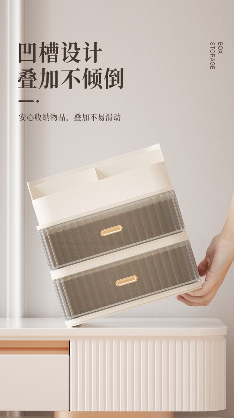 Drawer-type transparent cosmetic storage box, dressing table, skin care product rack, makeup brush, portable dressing table detail image 5