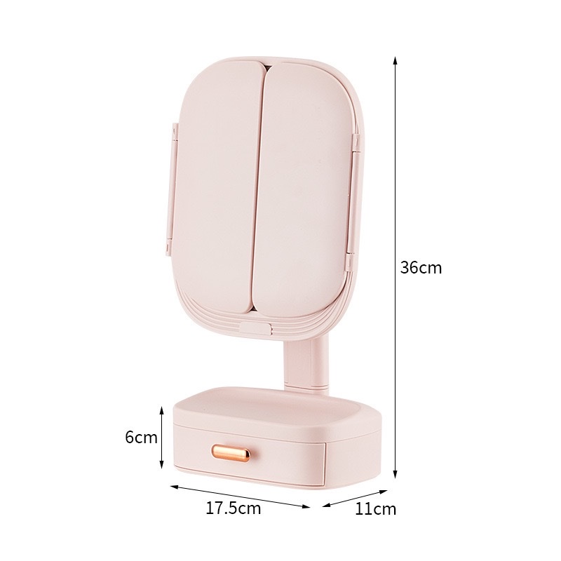 Cosmetics storage box, desktop rotating storage rack, dressing table, high-end look, lipstick, makeup brush, transparent storage cylinder Specification image