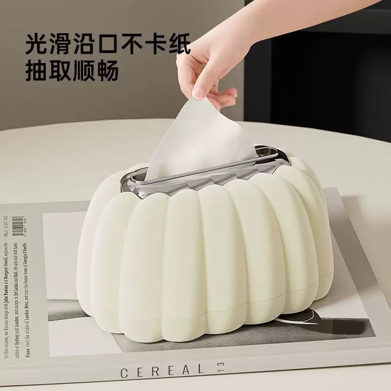 Pumpkin tissue paper storage box, a simple kitchenware with adjustable compartments and practical home storage box Specification image