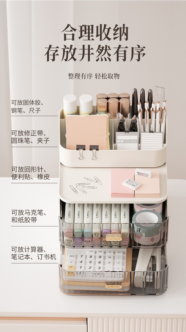 Drawer-type transparent cosmetic storage box, dressing table, skin care product rack, makeup brush, portable dressing table detail image 3