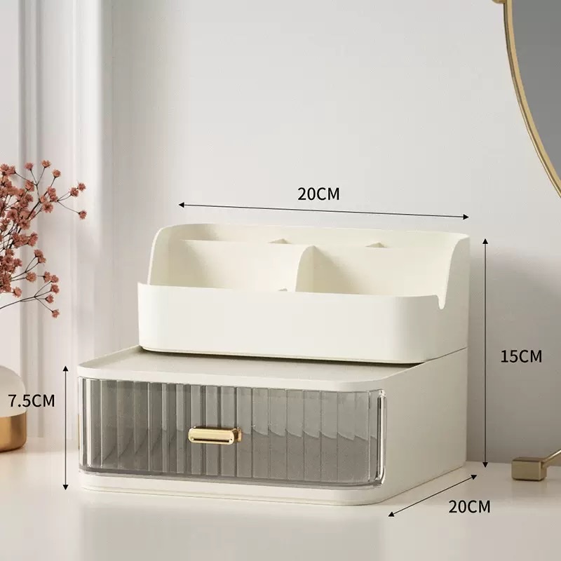 Drawer-type transparent cosmetic storage box, dressing table, skin care product rack, makeup brush, portable dressing table