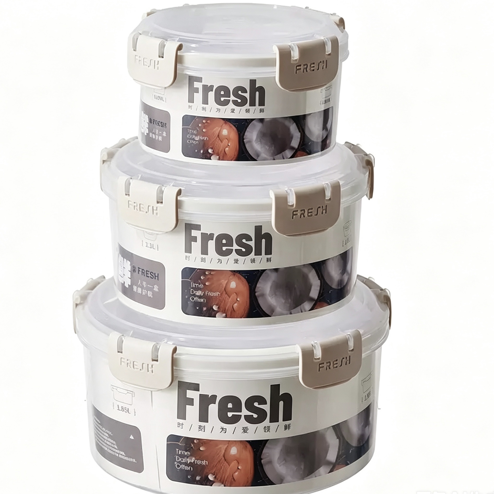 The large-capacity kitchen storage box is sealed and leak-proof, and can be stacked