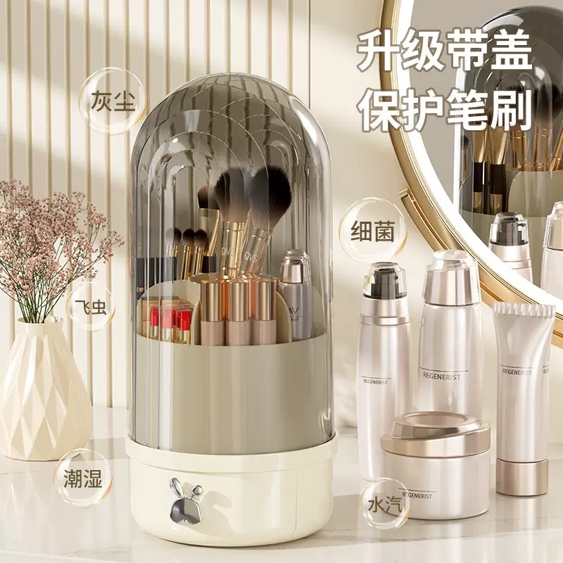 Makeup brush bucket storage box, large dust-proof brush container, stackable home beauty tool box Specification image