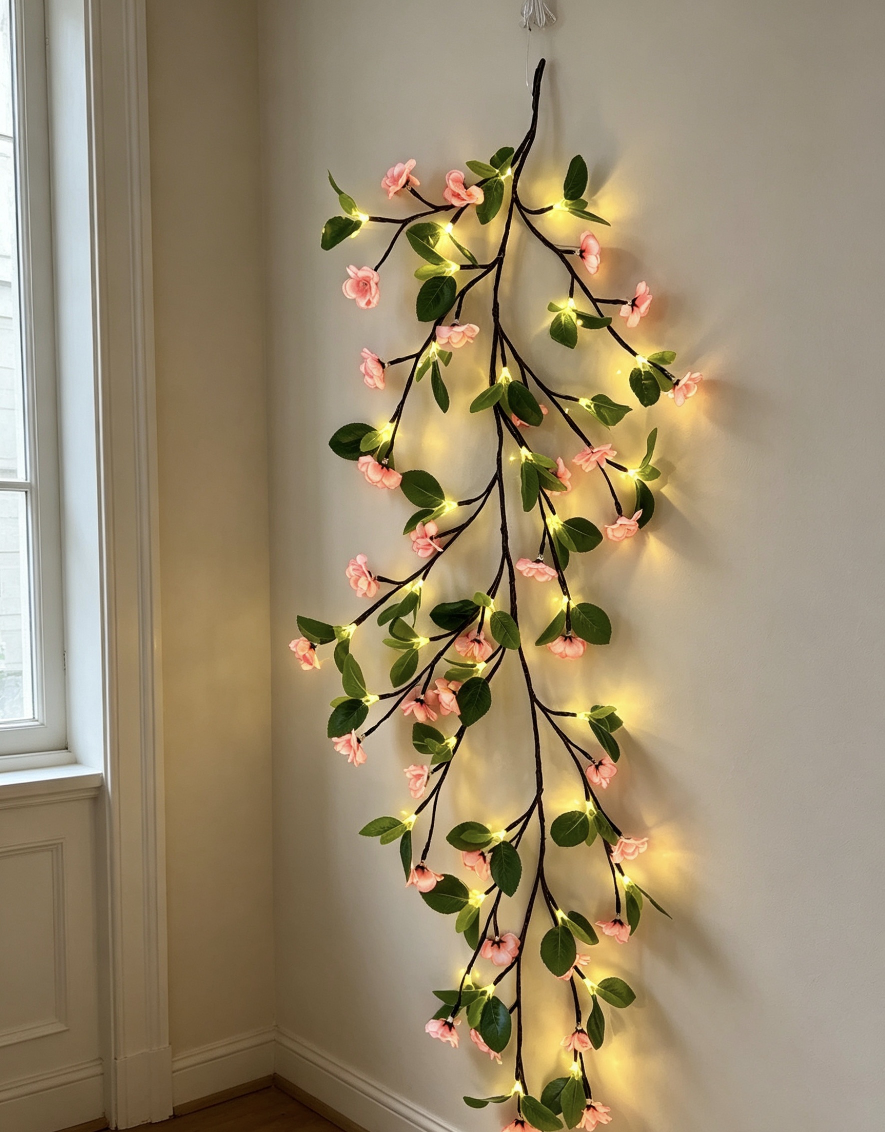 Christmas and Halloween festival decoration items, artificial flowers with lights, rattan strips, shopping mall display Windows, room decoration scenes detail image 4