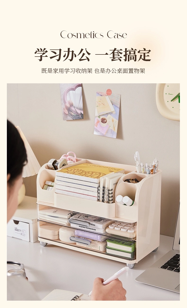 Household cosmetics storage box, desktop dressing table, compartment-organized makeup box, skin care products, lipstick, dust-proof storage rack detail image 10