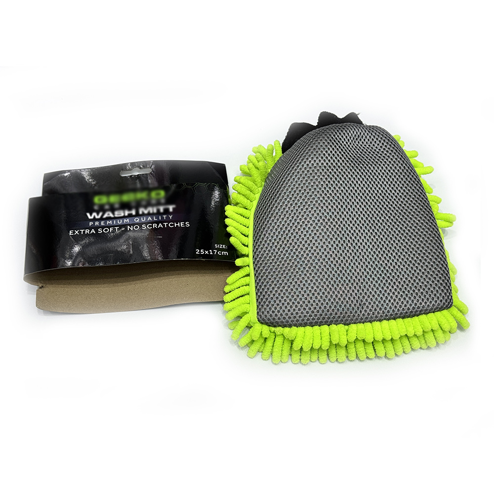 Chenier custom-made packaging microfiber car wash gloves, caterpillar car wash gloves, household cleaning and window cleaning gloves Specification image