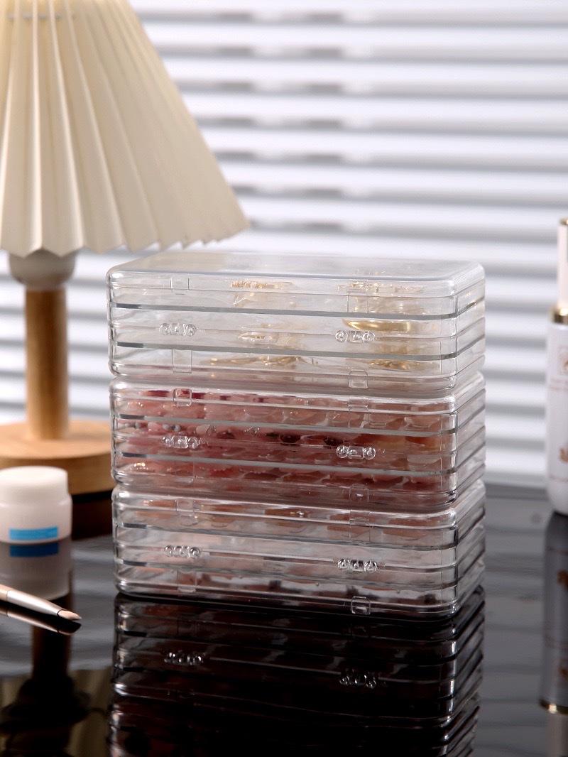 Wholesale of nail art storage boxes, transparent display boxes for wearing nails, special foldable dust-proof jewelry storage boxes for nail pieces detail image 6