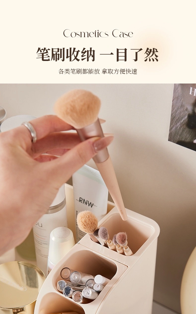 Household cosmetics storage box, desktop dressing table, compartment-organized makeup box, skin care products, lipstick, dust-proof storage rack detail image 4