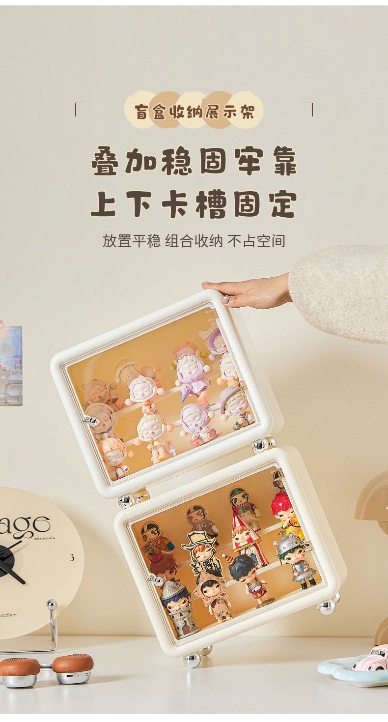 Blind box storage display stand, cream-style castle bubble doll special display box, dust-proof expert office display cabinet detail image 3