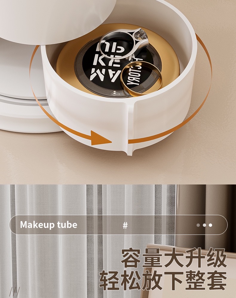 Rotating makeup brush storage holder, dust-proof compartmentalized desktop cosmetics storage box, dressing table, pen holder, lipstick shelf detail image 10