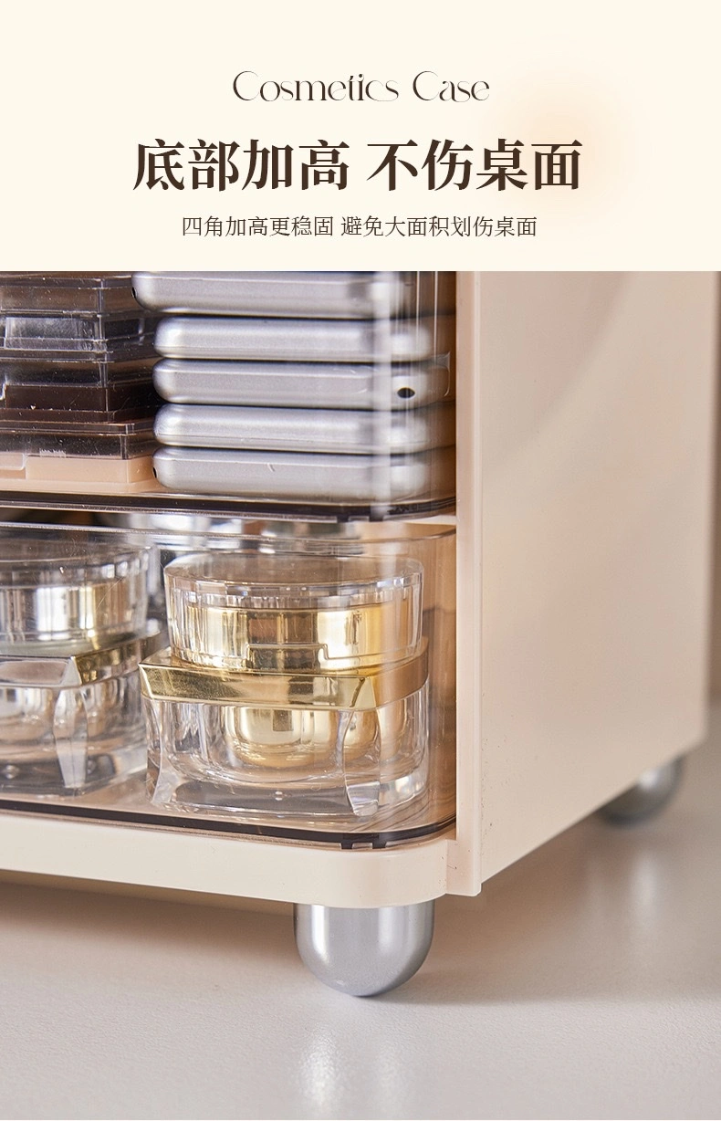 Household cosmetics storage box, desktop dressing table, compartment-organized makeup box, skin care products, lipstick, dust-proof storage rack detail image 7