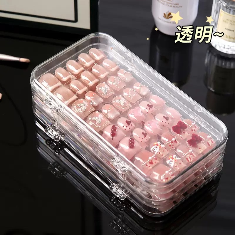 Wholesale of nail art storage boxes, transparent display boxes for wearing nails, special foldable dust-proof jewelry storage boxes for nail pieces Application Scenario