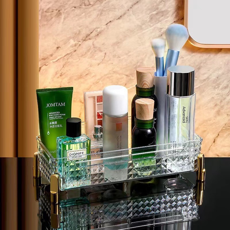 Light luxury desktop storage box, diamond transparent cosmetics storage box, dressing table, facial mask and skin care products, miscellaneous basket organization detail image 6
