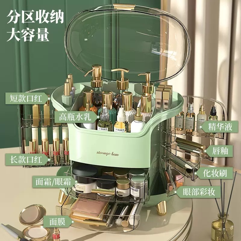 Large-capacity dust-proof box for zoned storage, living room and bedroom organizing box Specification image