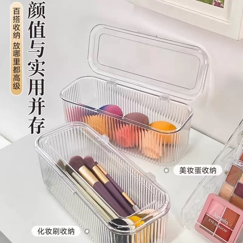 Makeup cotton, hair substitute, powder puff, storage box, dressing table, desktop, cosmetics brush, lipstick, dust-proof cushion, beauty egg Specification image