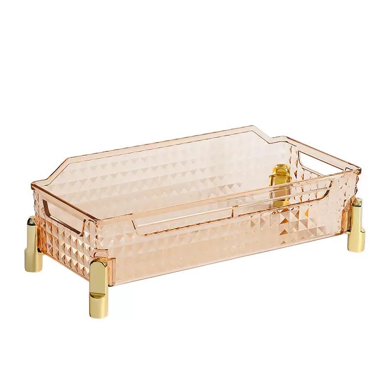 Light luxury desktop storage box, diamond transparent cosmetics storage box, dressing table, facial mask and skin care products, miscellaneous basket organization Specification image